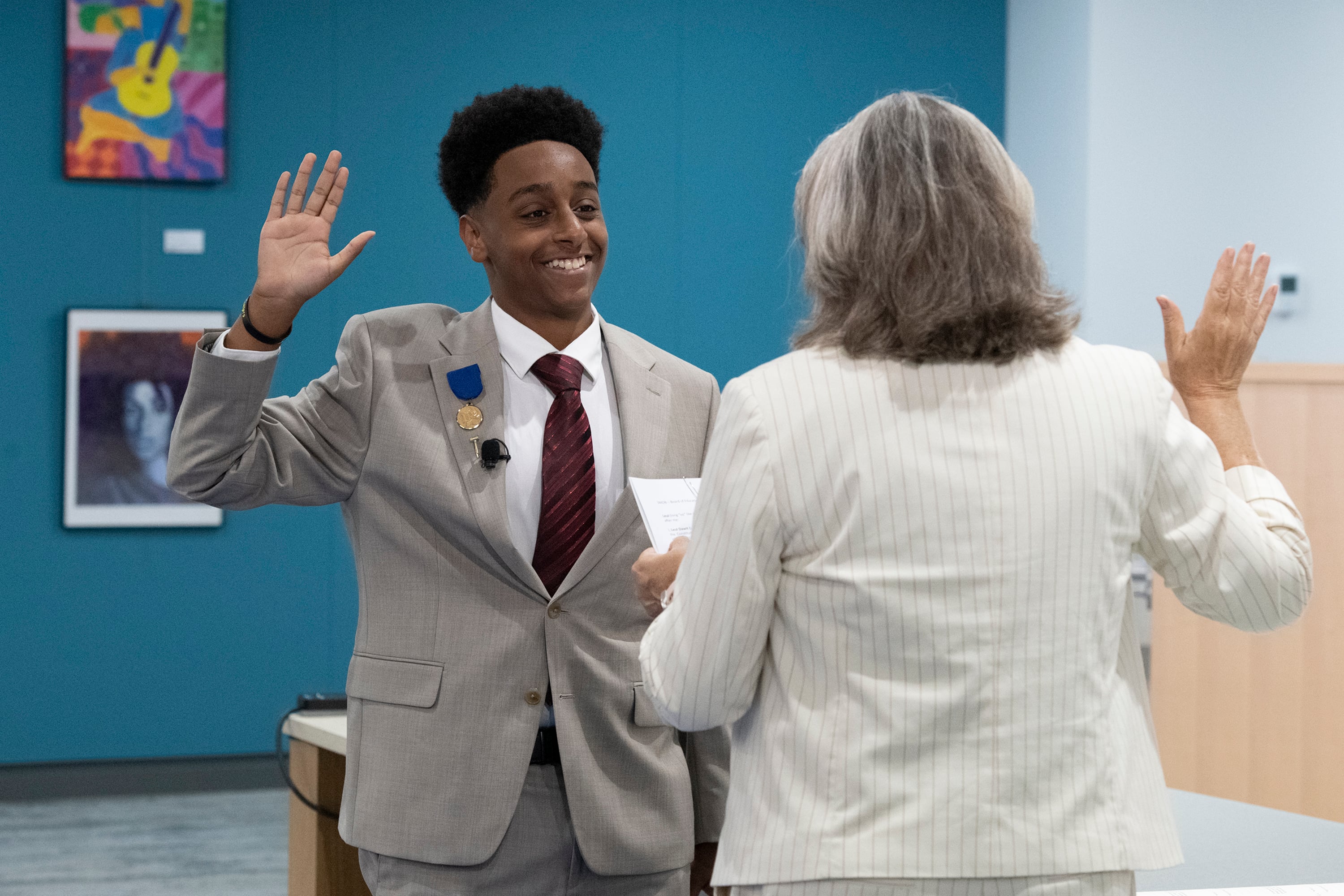 Leul Dawit at the Board of Education installation