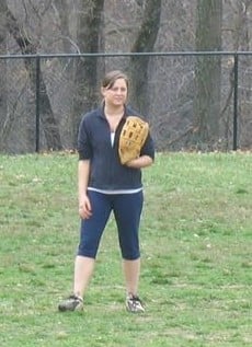 Ms Gadoci in the outfield Ms Gadoci in the outfield