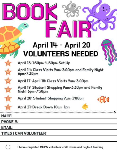 Scholastic Book Fair is Coming: Volunteers Needed