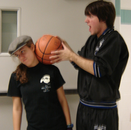 Sean and Isabel pose in character for a picture