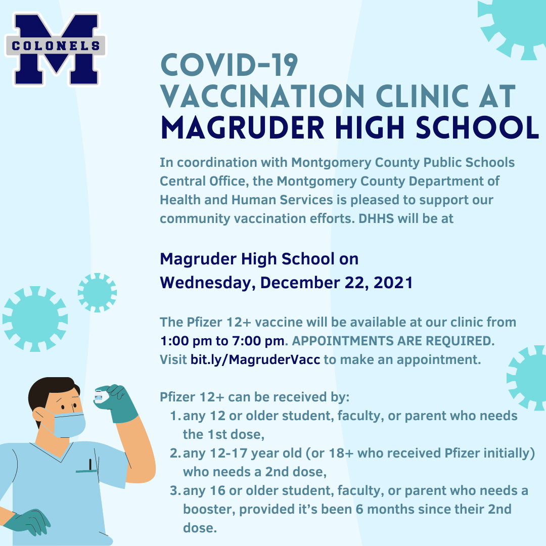 Covid-19 Vaccination Clinic at Magruder High School | Col. Zadok ...