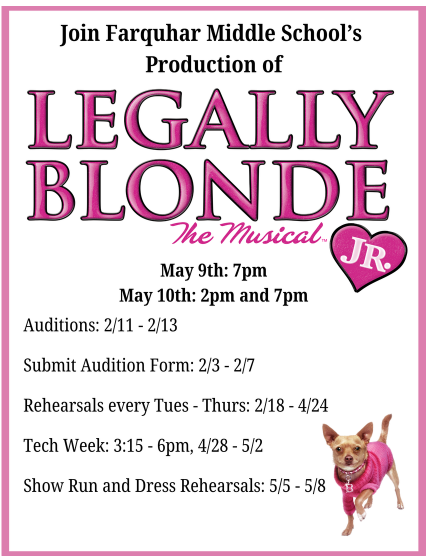 Join Farquhar Middle School's Production of Legally Blonde